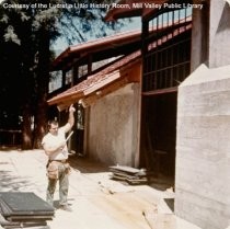 Exterior progress on library construction, 1966