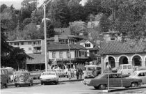 Black and white photograph of downtown Mill Valley, circa 1967