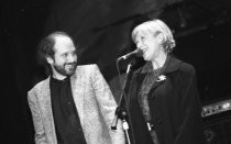 Music producer Hal Willner with musician Marianne Faithfull, 1990