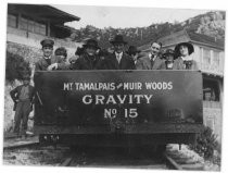 Tamalpais gravity car leaving the Summit Tavern, circa 1915