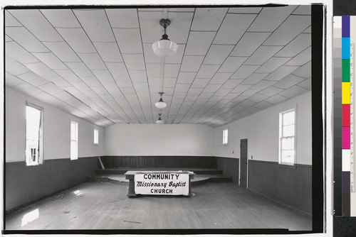 [Interior of Community Missionary Baptist Church, California.]