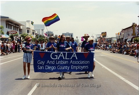 1994 - San Diego LGBT Pride Parade: Contingent - 'G.A.L.A.' (Gay and Lesbian Association San Diego County Employees)