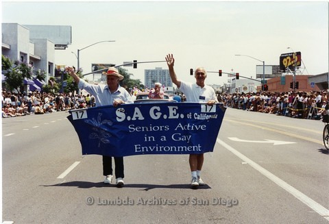 1994 - San Diego LGBT Pride Parade: Contingent - San Diego Chapter of 'S.A.G.E.' (Seniors Active in a Gay Environment)