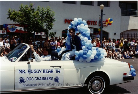 1994 - San Diego LGBT Pride Parade: Contingent - Doc Chambers, 'Mr. Huggy Bear' - 1994