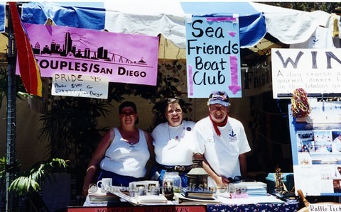 1995 - San Diego LGBT Pride Festival: Couples San Diego Organization and Sea Friends Boat Club Share a Booth at The Festival