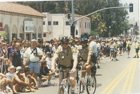 1995 - San Diego LGBT Pride Parade" Police monitoring the Parade Crowd