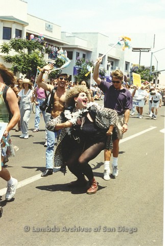 1994 - San Diego LGBT Pride Parade: Crowds Along University Avenue Parade Route