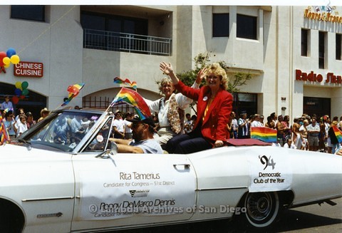 1994 - San Diego LGBT Pride Parade: Contingent - Rita Tamerius and Poppy DeMarco Dennis