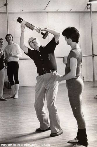 Lew Christensen in rehearsal with San Francisco Ballet dancers for his Nutcracker, circa 1970s