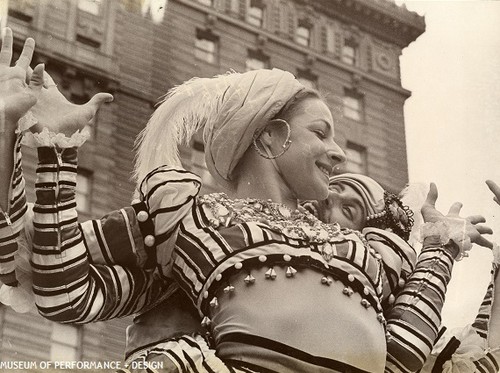 Laurie Cowden and male dancer, San Francisco Ballet at Union Square circa 1970s