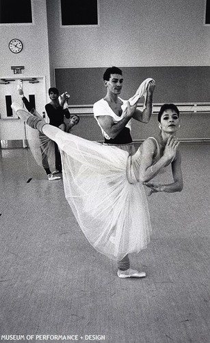 Laurie Cowden and Jim Sohm rehearsing La Sylphide, circa 1980s