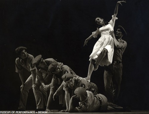 Elizabeth Loscavio with Lawrence Pech and other dancers in Taylor's Sunset, circa 1986-1987