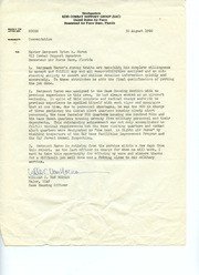 Letter of Recommendation Sent To Naron from the Air Force's 823D Combat Support Group, 1960