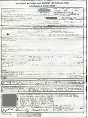 Honorable Discharge Paperwork Filled Out by Gammey, 1945