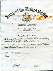 Honorable Discharge Certificate Awarded To Gammey, 1945