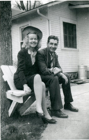 Photograph of Gammey and Presumably His Wife Sitting in Front of A House in Mississippi, 1946