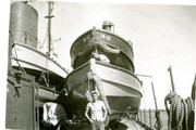 Photograph by Cooper of Two Sailors On the Top Deck of the USS Dixie