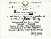 Air Force Certificate Awarded To Naron As A Member of the 59Th Air Depot Wing, 1949