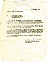 Letter from the Air Force To Naron in Appreciation of His Exemplary Service, 1954