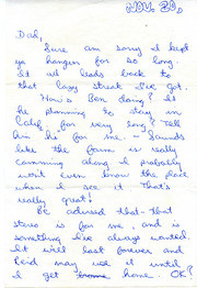 Letter Gustafsson Sent Home from Vietnam To His Father