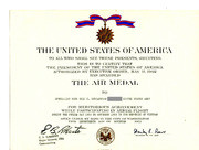 the Air Medal Certificate Awarded To Gustafsson, 1969