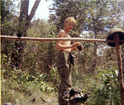 Photograph by Gustafsson of A Fellow Soldier in Camp, 001