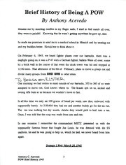 First Page of An Article Written by Acevedo About His POW Experiences