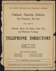 Oakland, Alameda, Berkeley, San Leandro and Bay Counties, June 1912