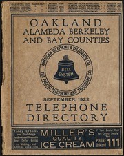 Oakland, Alameda, Berkeley, San Leandro and Bay Counties, Sept 1922