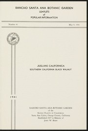 Leaflets of Popular Information, No. 43, Juglans Californica, Southern California Black Walnut