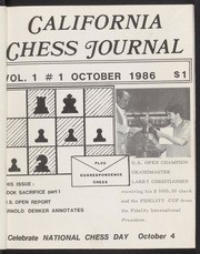 California Chess Journal; Volume 1, 1986-1987