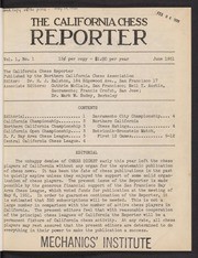 California Chess Reporter, The; Vol. 1, 1951-1952