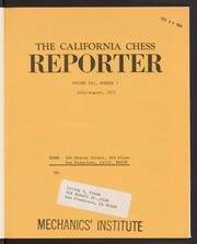 California Chess Reporter, The; Vol. 21, 1971-1972