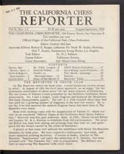 California Chess Reporter, The; Vol. 10, 1960-1961