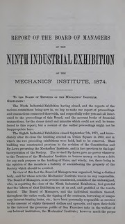 Report of the Industrial Exhibition; (1874) 9th Industrial Exhibition