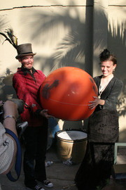 Christopher Wonder and Sara Velas with the Orange Ball of the Tswuun-Tswuun Rotunda