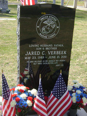 Tombstone for Lance Corporal Jared C. Verbeek, Killed in Combat in Afghanistan in 2011