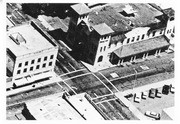 Aerial View, City Hall and Fire House, Visalia, Calif., 1910-1970