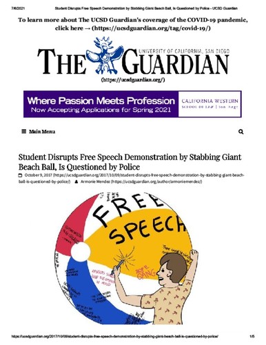 Student Disrupts Free Speech Campaign