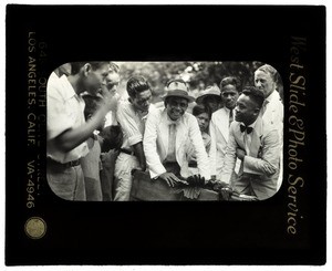 Caponizing demonstration, rural institute, Negros Oriental, Philippines, 1932