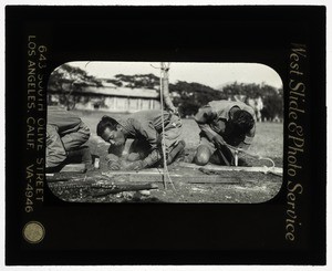 Fire making contest, Boy Scouts, Cebu, Philippines, 1933