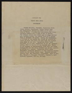 Citation for Bronze star medal, posthumous