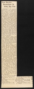 "Nisei receive decorations in Army Day fete", clipping