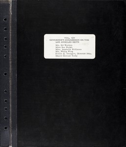 Gov's Comm. on LA riots, v. 14: Transcripts of testimony (Warren, Welch, Williams, Wing, Yorty, Younger), 1965