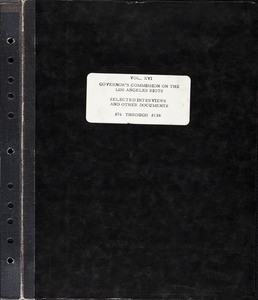 Gov's Comm. on LA riots, v. 16: Selected interviews & other docs #76-138, 1965