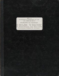 Gov's Comm. on LA riots, v. 5: Transcripts of testimony (Buggs, Claybrook, Champion, Collins, Christian, Colwell, Crittenden), 1965