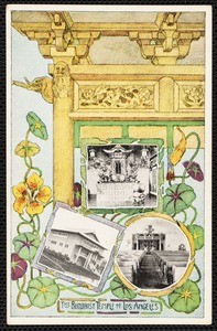 "The Buddhist Temple of Los Angeles", postcard, 1913-08