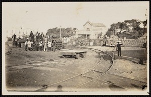 A real photograph postcard, construction crew on site, circa1910