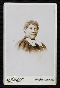 A cabinet card, studio portrait of an African American woman, circa 1890