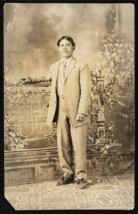 Portrait of a Hispanic young man, photographic postcard, circa 1910